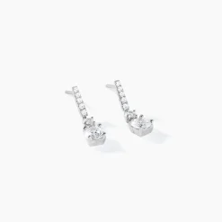 Histoire d'Or Boucles D'oreilles Pendantes Corianne Argent Blanc Oxyde De Zirconium