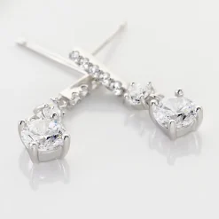 Histoire d'Or Boucles D'oreilles Pendantes Corianne Argent Blanc Oxyde De Zirconium