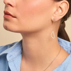 Histoire d'Or Boucles D'oreilles Pendantes Rosemay Argent Blanc Oxyde De Zirconium