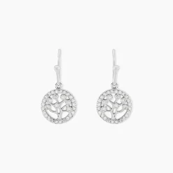 Histoire d'Or Boucles D'oreilles Pendantes Chimere Argent Blanc Oxyde De Zirconium