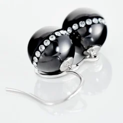 Boucles D'oreilles Pendantes Nina Cera Argent  Strass Et Céramique-Histoire d'Or