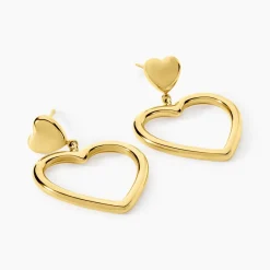 Histoire d'Or Boucles D'oreilles Pendantes Tassy Acier Jaune