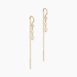 Histoire d'Or Boucles D'oreilles Pendantes Akoni Plaqué Or Jaune Oxyde De Zirconium