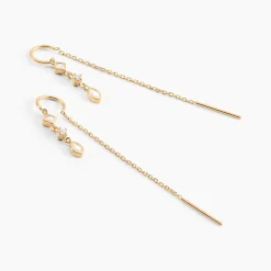 Histoire d'Or Boucles D'oreilles Pendantes Akoni Plaqué Or Jaune Oxyde De Zirconium