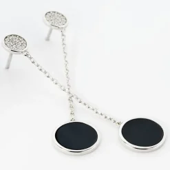 Histoire d'Or Boucles D'oreilles Pendantes Adonya Argent Céramique Et Oxyde