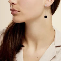 Histoire d'Or Boucles D'oreilles Pendantes Adonya Argent Céramique Et Oxyde