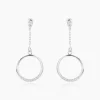Histoire d'Or Boucles D'oreilles Pendantes Amma Argent Blanc Oxyde De Zirconium