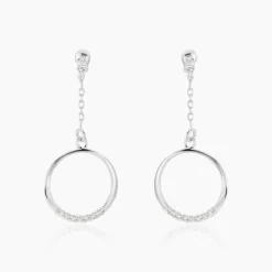 Histoire d'Or Boucles D'oreilles Pendantes Amma Argent Blanc Oxyde De Zirconium