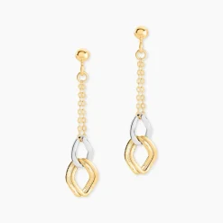 Histoire d'Or Boucles D'oreilles Pendantes Louisa Or Bicolore