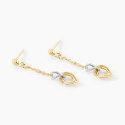 Histoire d'Or Boucles D'oreilles Pendantes Louisa Or Bicolore