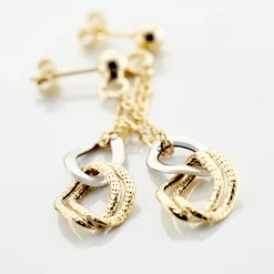 Histoire d'Or Boucles D'oreilles Pendantes Louisa Or Bicolore