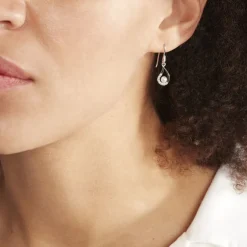 Histoire d'Or Boucles D'oreilles Pendantes Akiko Argent  Perle De Culture Et Oxyde