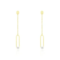 Boucles D'oreilles Pendantes Or Jaune Lucasta Perle De Culture-Histoire d'Or Hot