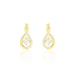 Histoire d'Or Boucles D'oreilles Pendantes Evana Or Jaune Oxyde De Zirconium