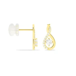 Histoire d'Or Boucles D'oreilles Pendantes Evana Or Jaune Oxyde De Zirconium