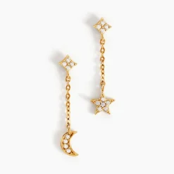 Boucles D'oreilles Pendantes Stellar Or Jaune Oxyde De Zirconium-Histoire d'Or Outlet