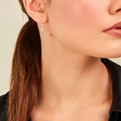 Boucles D'oreilles Pendantes Stellar Or Jaune Oxyde De Zirconium-Histoire d'Or Outlet