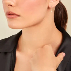 Boucles D'oreilles Pendantes Stellar Or Jaune Oxyde De Zirconium-Histoire d'Or Outlet