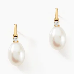 Histoire d'Or Boucles D'oreilles Pendantes Linzi Or Jaune Perle De Culture