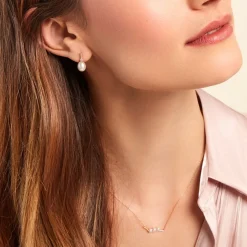 Histoire d'Or Boucles D'oreilles Pendantes Linzi Or Jaune Perle De Culture