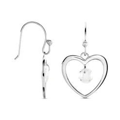 Boucles D'oreilles Pendantes Argent Blanc Armo Oxydes De Zirconium-Histoire d'Or