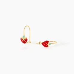 Histoire d'Or Boucles D'oreilles Pendantes Elizabetae Fraise Or Jaune