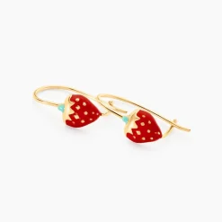 Histoire d'Or Boucles D'oreilles Pendantes Elizabetae Fraise Or Jaune