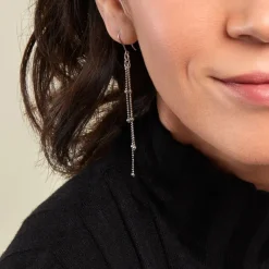 Boucles D'oreilles Pendantes Laïa Argent Blanc-Histoire d'Or Discount