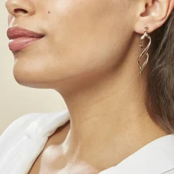 Histoire d'Or Boucles D'oreilles Pendantes Indi Plaqué Or Jaune