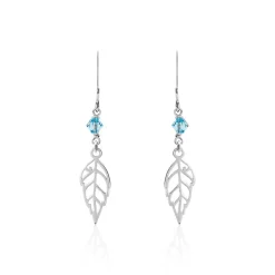 Histoire d'Or Boucles D'oreilles Pendantes Angelika Argent Blanc Pierre De Synthese