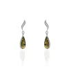Boucles D'oreilles Pendantes Argent Blanc Odilon Ambre-Histoire d'Or