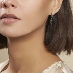 Boucles D'oreilles Pendantes Argent Blanc Odilon Ambre-Histoire d'Or