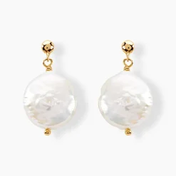 Histoire d'Or Boucles D'oreilles Pendantes Baroka Or Jaune Perle De Culture