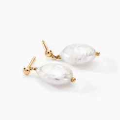 Histoire d'Or Boucles D'oreilles Pendantes Baroka Or Jaune Perle De Culture