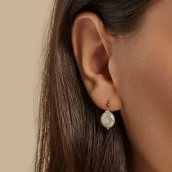 Histoire d'Or Boucles D'oreilles Pendantes Baroka Or Jaune Perle De Culture