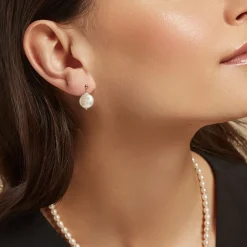 Histoire d'Or Boucles D'oreilles Pendantes Baroka Or Jaune Perle De Culture