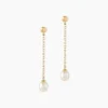 Histoire d'Or Boucles D'oreilles Pendantes Adriette Or Jaune Perle De Culture