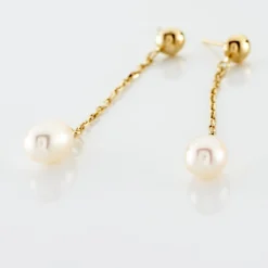 Histoire d'Or Boucles D'oreilles Pendantes Adriette Or Jaune Perle De Culture