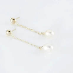 Histoire d'Or Boucles D'oreilles Pendantes Adriette Or Jaune Perle De Culture