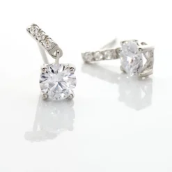 Histoire d'Or Boucles D'oreilles Pendantes Paciane Or Blanc Oxyde De Zirconium