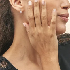 Histoire d'Or Boucles D'oreilles Pendantes Paciane Or Blanc Oxyde De Zirconium