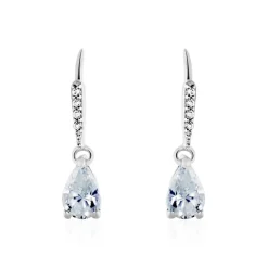 Histoire d'Or Boucles D'oreilles Pendantes Adib Or Blanc Oxyde De Zirconium