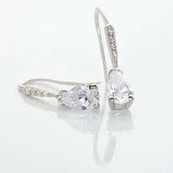 Histoire d'Or Boucles D'oreilles Pendantes Adib Or Blanc Oxyde De Zirconium