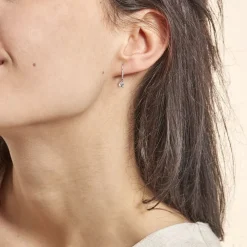 Histoire d'Or Boucles D'oreilles Pendantes Adib Or Blanc Oxyde De Zirconium