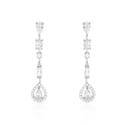 Histoire d'Or Boucles D'oreilles Pendantes Candia Or Blanc Oxyde De Zirconium