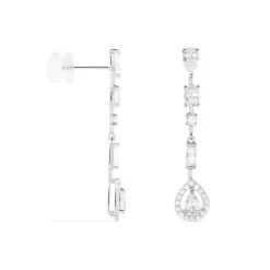 Histoire d'Or Boucles D'oreilles Pendantes Candia Or Blanc Oxyde De Zirconium
