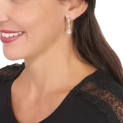 Histoire d'Or Boucles D'oreilles Pendantes Candia Or Blanc Oxyde De Zirconium