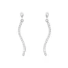 Boucles D'oreilles Pendantes Torsade Or Blanc Oxyde De Zirconium-Histoire d'Or Outlet