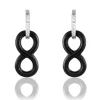Histoire d'Or Boucles D'oreilles Pendantes Celinia Argent Blanc Céramique Et Oxyde