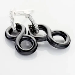 Histoire d'Or Boucles D'oreilles Pendantes Celinia Argent Blanc Céramique Et Oxyde